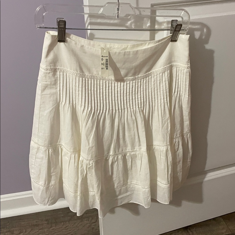 Madewell Ivory Pleated Skirt